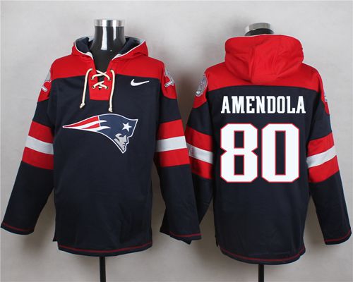 Nike Patriots #80 Danny Amendola Navy Blue Player Pullover NFL Hoodie - Click Image to Close